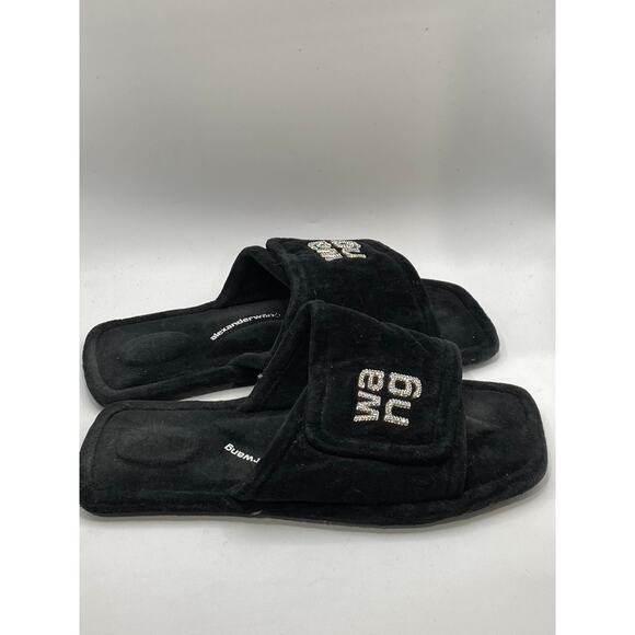 ALEXANDER WANG Women's Black-White Lana Padded Logo Slide Slippers SZ 41(US11) - Picture 2 of 11